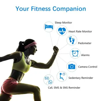Smart sport käevõru meeste ja naiste pedometer südame löögisagedus, vererõhk fitness tracker Smartwatch Bluetooth iOS android+KAST