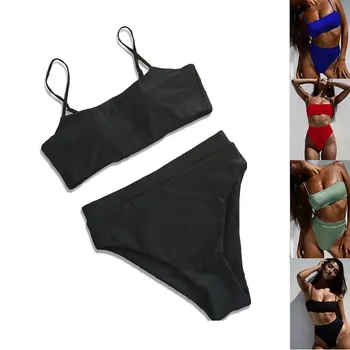 Tahke Seksikas Bikinis 2021 Naised, Sobiks 2tk Kõrge Vöökoht Ujumistrikoo Naiste Tankini, Naiste Ujumistrikood Ujumistrikoo Naistele