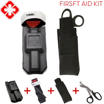 Taktikaline Väljas First Aid Kit Tourniquet ja Trauma Ohutuse Kääride Komplekt koos Kaasaskantavate Meditsiini Molle Tasku Kääride Puhul Kit Ifak