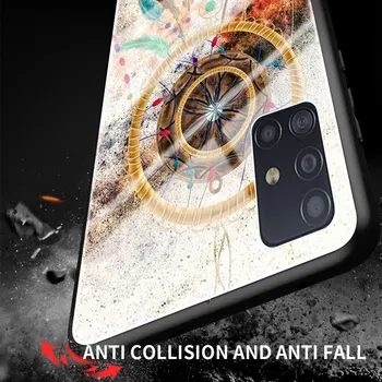 Telefon Kate Samsung Galaxy A50 A51 A71 A70 A30 A31 A21s A91 A10 A40 Karastatud Klaasist Mobiil Juhul Dream Catcher Akvarell