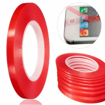 Telefon teibi rulli, 2mm~10mm*50M, punane topelt-ühepoolne läbipaistev lint, mida kasutatakse telefoni LCD ekraan