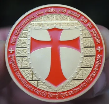 Templar Ristisõda Kulla Värvi Kroomitud Mälestusmünte Pääsme Medal Suveniiride Poole Kunst Kingitused Suveniiri