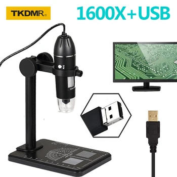 TKDMR WIFI USB HD Desktop Digitaalse Elektroonika Mikroskoobi Reguleeritav 1600X 8 LED Suurendusega Luup Mobile Telefon ARVUTI Remont Mündid