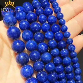 Tumesinine Jades Beads Natural Ring Lahti Kivi Helmed Ehete Tegemise DIY Kõrvarõngad Käevõrud Lisavarustus 15