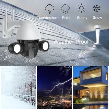 Tuya Smart 3MP Tulvaprožektor Wifi PTZ IP Kaamera 1080P AI Automaatne Jälgimine Traadita Väljas Speed Dome CCTV Järelevalve Kaamera