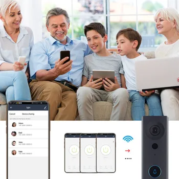 Tuya Smartlife 1080P Wifi Traadita Video Dorbell Visuaalne Intercom Kaamera, Kellamäng Öise Nägemise infrapuna-andur liikumistuvastus APP Kontrolli