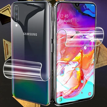Täielik Liimi Ekraani Kaitsekile & Tagasi Hüdrogeeli Film Samsung Galaxy A70 A70s A7 2018 A750f 70 Ole Kaitsva Karastatud Klaas