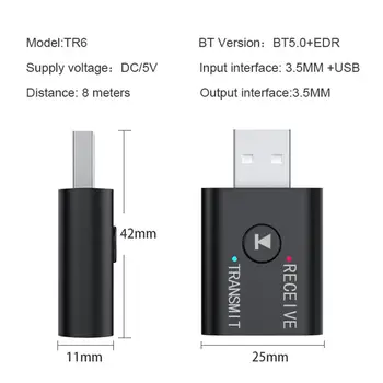 USB-Bluetooth-5.0-Adapter Audio Transmitter, Bluetooth Vastuvõtja Mini Stereo Bluetooth Dongle Traadita Adapteriga Arvuti PC