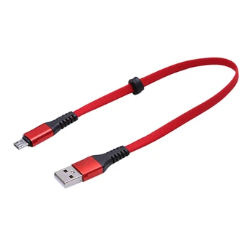 USB-Micro-USB-Lühike Korter laadija Kaabel, Metallist Pistik Android Seade ja Power Bank Eest (0.65 ft /0,2 m)