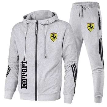Uus Ferrari trükitud spordirõivad meeste soe meeste ülikond spordirõivad sobiks puuvillane topp + püksid, spordirõivad, meeste spordi ülikond