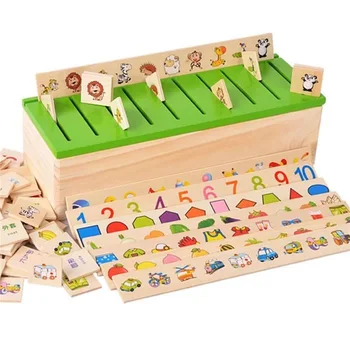UUS Montessori Haridus-Puidust Mänguasjad Matemaatilisi Teadmisi Klassifikatsioon Kognitiivse Sobitamine Kid Kognitiivse Sobitamine Kasti Kingitused