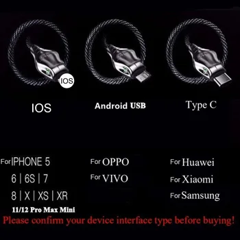 Uus Must Mamba 5A Kiire Laadimine Kaabel 1M Andmed Juhe iOS Mikro-C Tüüpi Laadija Juhe Adapter iPhone Samsung Huawei Xiaomi