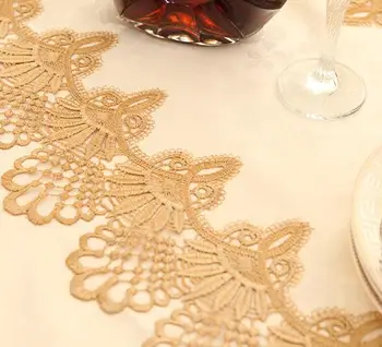 Uus tikand, kuld pitsiline Laudlina laud lapiga õhtusöögi laua mat ring, ruut, Aed-Euroopas Matt laua kate hulgi FG705