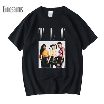 Uus TLC 90s Vintage Unisex Must Tshirt Meeste T-Särk Retro Graafiline T-Särgid On Puuvillast T-särk Mees Naine Tees Tops