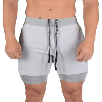 Uus töötab suvel lühikesed püksid meeste jõusaal fitness kulturismi koolitus kiire-kuivatamine lühikesed püksid meeste sörkimine töötab sport 2-in-1 lühikesed püksid