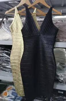 Uute Tulijate Naiste Kevad Mood Seksikas V-Kaelus Pruunistavate Kuld Must Bodycon Sidemega Kleit 2021 Elegantne Õhtu Poole Kleit