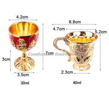 Veini Klaasi Šampanja Klaasid Joogi Pokaalilaadse Kokteil Cup Gold Vintage Euroopa Stiilis Loominguline Kingitus Baar Home Decor/30ML