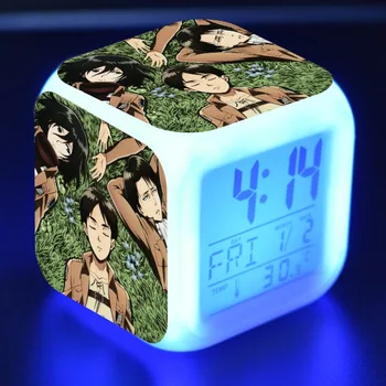 Vilkuvad Rünnak Titan LED Äratuskell 7 Värvi Muuta Touch kerge Anime, Joonis Mänguasjad poistele