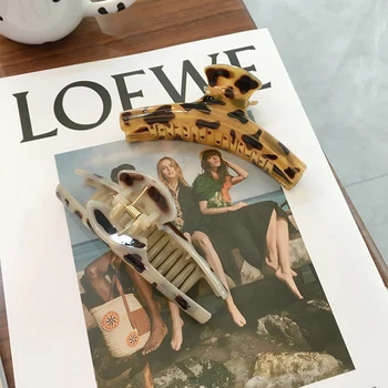 Vintage Kaardus Leopard Juuksed Clip Tüdrukute Suur Karvad Sõrad Kõrge Kvaliteediga ABS Plastikust Krabi Juuksed Tarvikud Värske Materjal