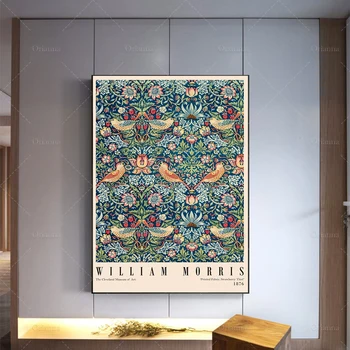 William Morris Näituse Plakat, Victoria Ja Alberti Muuseum, Abstraktne Lõuend Maali Pildid, Lille Plakat Seina Art Plakat
