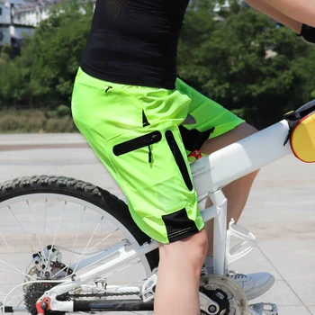 WOSAWEMen Polsterdatud Kottis jalgrattapüksid Peegeldav MTB Mountain Bike Jalgratta Sõit Püksid niiskuskindlad Loose Fit lühikesed Püksid