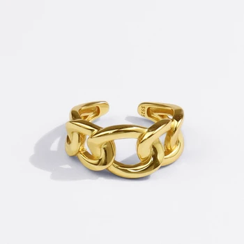 XIALUOKE Mood Metallist Geomeetria Kett Õõnes Välja nimetissõrme Rõngad Naiste Vintage Gold Avamine Resizable, kes Armastavad Ringi Ehted
