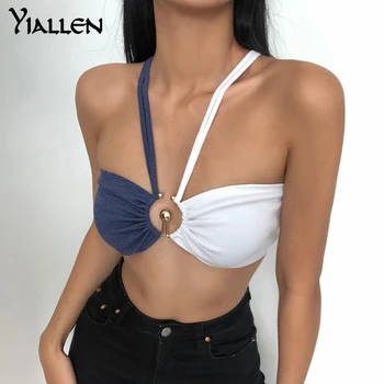 Yiallen Mood Kontrasti, Värvi Segast Naiste Sexy Camisole Bustier Push Up Aktiivne Pool Clubwear Crop Top Bralette Toru 2021