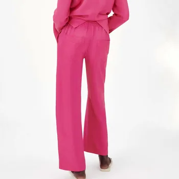 Za naiste 2021 uues stiilis püksid casual fashion temperament värviga kõrge vöökoht pingutusnöör sirge laotama püksid naistele