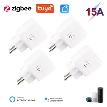 ZigBee Tuya Smart Elu Plug Socket ELI 15A Võimsus 3500W Monitor Töötab Alexa Google ' i Serveri Häält, Taimer Smart Home Automaiton