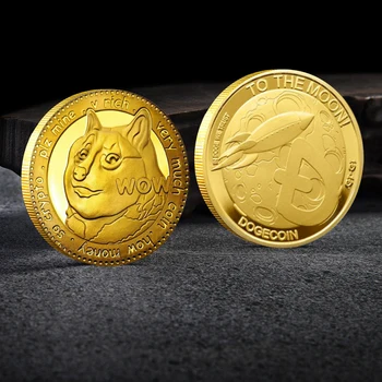1 tükk kulda ja hõbedat Doge mündi mälestusmünte armas koer muster koera aasta kollektsiooni münt