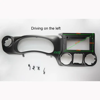 10.1 tolline Fasxia Car Audio Raam Auto Raadio Sidekirmega,gps navigatsioon sidekirmega paneel, sobib 2011-Jeep Rubicon Nääkleja