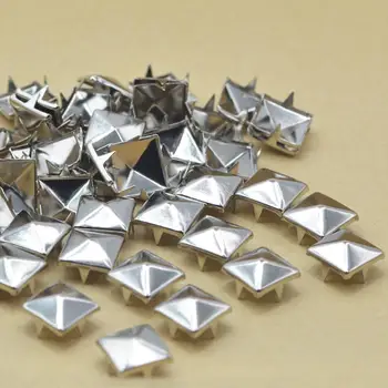 100tk Hõbe Püramiid Square Küünis Küüned Needid Diy Käsitöö Tarvikute Hulgi-Leathercraft Kott Selga Decor Tarvikud