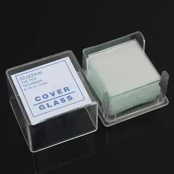 100tk Läbipaistev Slaidid Coverslips Coverslides 22x22mm Jaoks Mikroskoobi