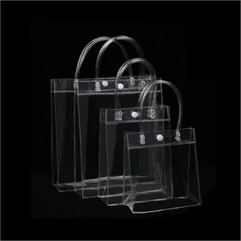 10tk PVC plastikust kingitus kotid, millel on käepidemed plastikust veini pakendamise kotid selge käekott pool soosib kott Moe PP Kotid Nuppu