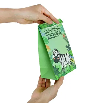 12tk Safari Loomad kinkekarbis paberkotid Jungle Teema Poole Sünnipäev Baby Shower Pool Soosib Lapsed Pool Decor Supplie Candy Box