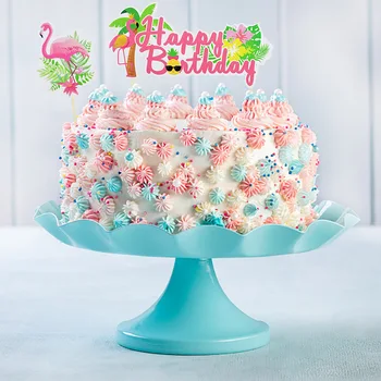 13pcs/set Sünnipäevaks Flamingo Ananassi Cake Toppers Paber Cupcake Torukübar Troopiline Hawaii Suvel Pool Decor Tarvikud