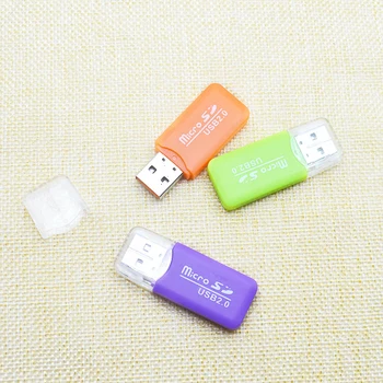 1tk Mini Kaasaskantav Plastikust Mälukaardi Lugeja Juhuslik Värv TF Micro SD Kaardi USB 2.0