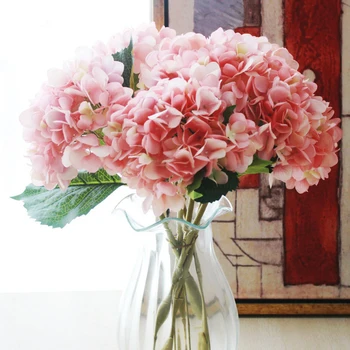 1tk Siidist kunstlilled Hydrangea Pulm Teenetemärgi Valge tehislilled Kevadel Hydrangea Pulm Lilled Kaunistamiseks