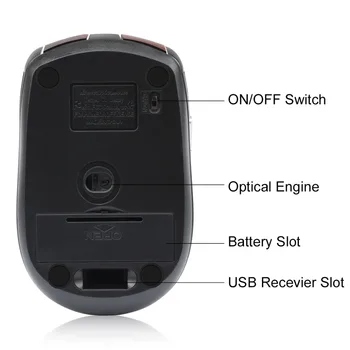 2.4 GHz Juhtmeta Hiir, Reguleeritav DPI Hiirt, 6 nuppu Optical Gaming Mouse Gamer Juhtmeta Hiirte puhul, mille USB-Vastuvõtja Arvuti PC