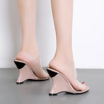 2020. aasta uus suvine naiste kingad kiilud roheline sandaalid seksikas paksu kiilud sandaalid rihmad