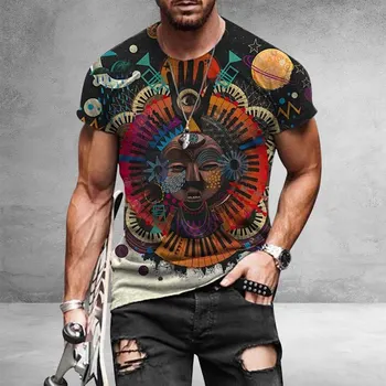 2021 Suvel Ameerika Lipu Print Meeste Vabaaja Mood T-särgi ümber Kaela Lahe Mõõdus Lihaste Streetwear Riided Mehe Tshirt