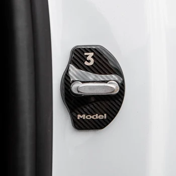 2021 Tesla Model 3 auto door lock cover tarvikud ukse lukk mudel 3 süsinikkiust alumiinium
