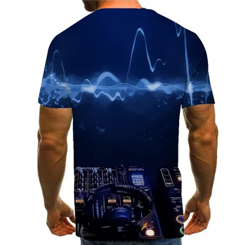 2021 uus 3D t-särk trükkimine moe-DJ electric silp t-särk lööklaine street style summer t-särk