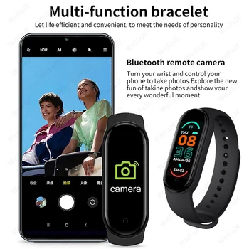 2021 Uus M6 Smart Bänd Vaadata Meeste Ja Naiste Bluetooth Smartwatch Südame Löögisageduse Fitness Jälgimise Sport Käevõru Apple Xiaomi Kellad