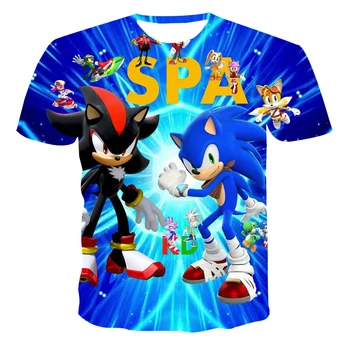 2021New Suvel 3D Poisid Ja Tüdrukud, Sonic, Print T-särk Meeste Lahtised Hingav Vabaaja Tshirt O-kaela Suured Lühikeste varrukatega Tshirt