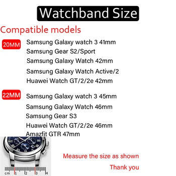 20mm 22mm bänd Samsung Galaxy vaata 3 rihm 41mm Käik s3 46 mm/42mm Aktiivne 2 40mm/44mm correa käevõru Huawei vaadata GT2 rihm