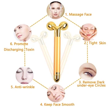 24k Kuld Energia Ilu Baar V Kuju 3D Nägu Vibratsiooni Massager Näo Massager Anti Aging Naha Pinguta Ilu Naha Hooldus Vibratin