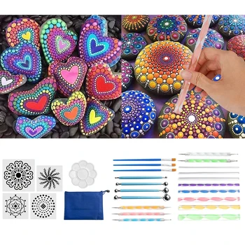 25x Mandala Dotting Tööriistad Kivi Maali Komplektid Dot Kunsti Pliiatsi Värvi