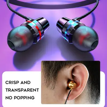 3,5 mm Metallist Juhtmega Kõrvaklapid Vastupidav Pinge-vastupidavad Stereo Kaabel, In-Ear Kõrvaklapid Koos Müra Tühistamises Mikrofon