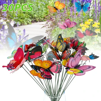 30 Tk/rull Liblikad Aia Kaunistamiseks Väljas Õue Planter Värvikas Veidrad Liblikas Panused lillepotid Jardineria Decor
